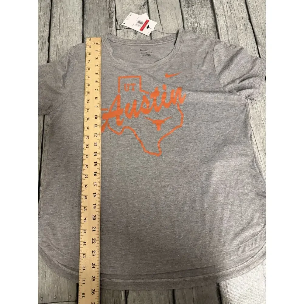 NWT Nike Womens Texas Longhorns Local Campus Mantra Tri-Blend T-Shirt Large Grey